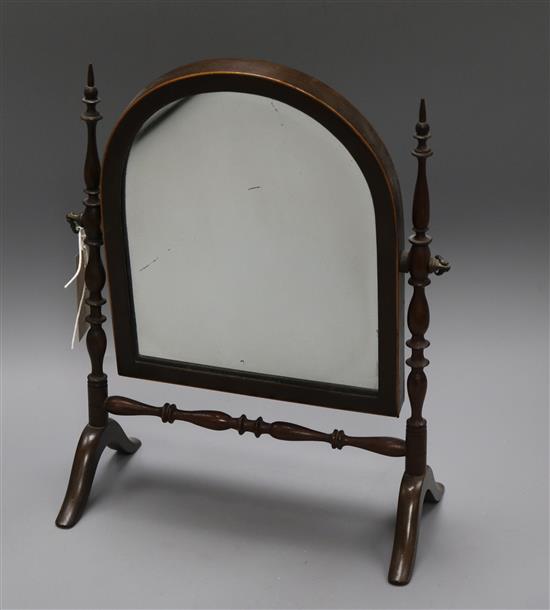A Victorian mahogany toilet mirror height 36cm